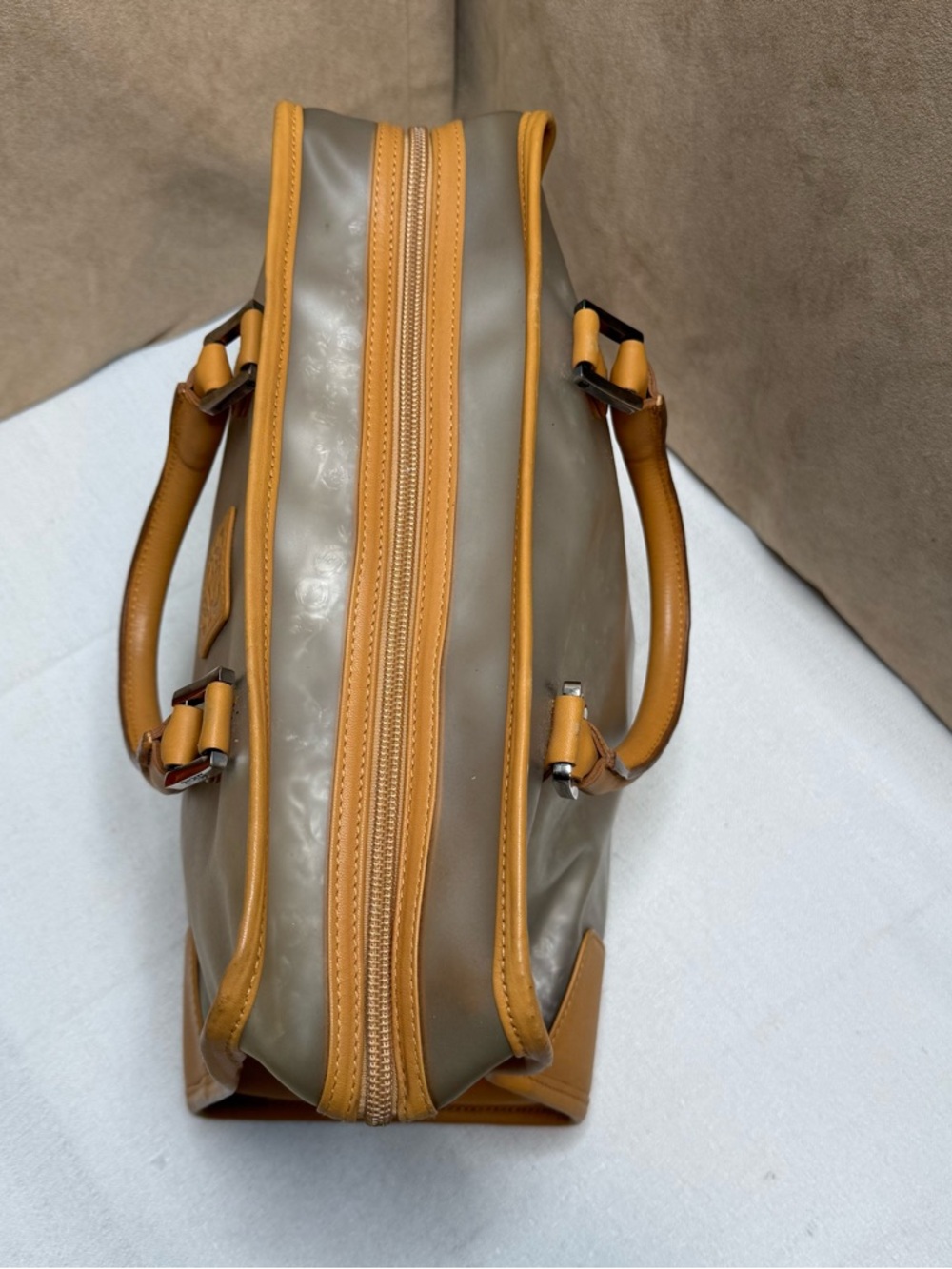 Loewe Amazona PVC & Tan Leather Satchel Top Handle w/ Pouch - Picture 5 of 14